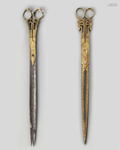Two Ottoman gold-damascened calligrapher’s tools