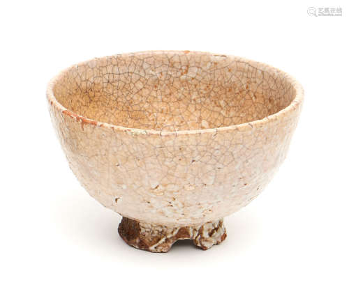 A large Japanese Hagi tea bowl