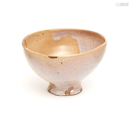 A large Japanese Hagi tea bowl