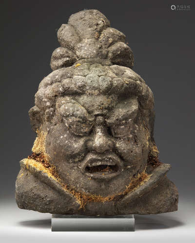 A Japanese stone nyo head