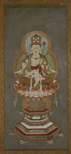 A Japanese painting of Manjushri