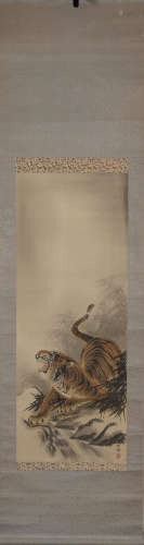 A Japanese scroll depicting a tiger