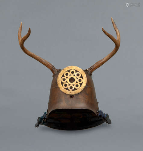 A Japanese head-shaped six plate zunari-helmet