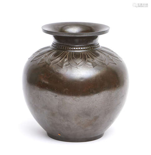 A Japanese bronze vase