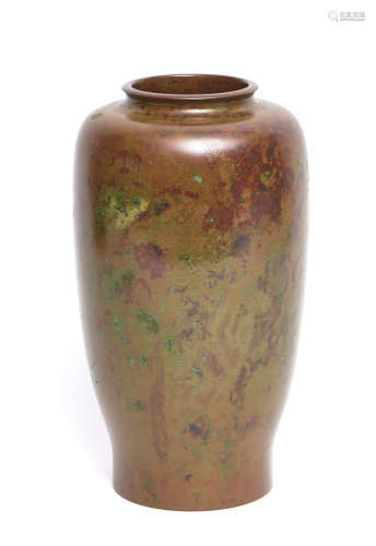 A tall and round Japanese bronze vase