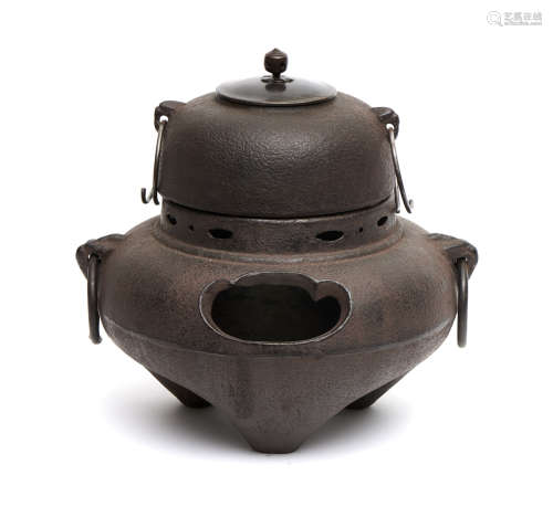 A Japanese cast-iron tea-stove (chagama)