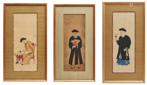 Three Chinese framed colour prints
