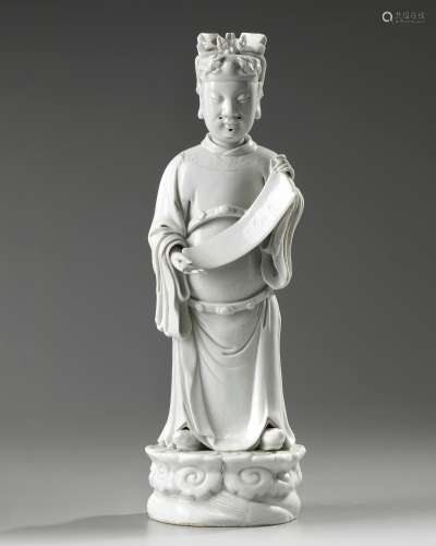 A Chinese Dehua figure of a scholar