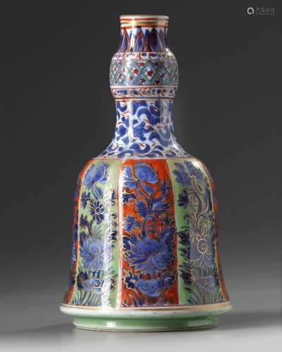 A later-enamelled Chinese blue and white hookah base