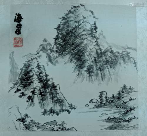 劉海粟 山水 紙本 鏡片