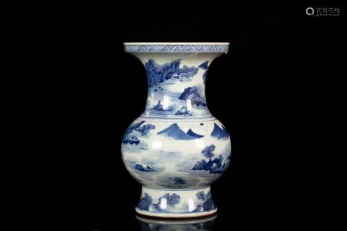 A BLUE AND WHITE VASE