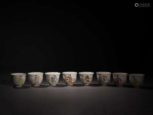 A COLLECTION OF EIGHT IMMORTALS CUPS, REPUBLIC PERIOD