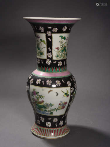 A FAMILLE ROSE YEN-YEN VASE, 19TH CENTURY