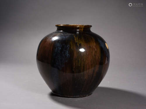 A FLAMBE GLAZED JAR, 18TH CENTURY