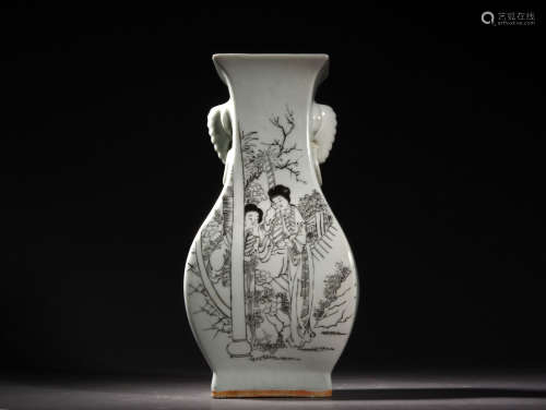 A GRISAILLE VASE WITH DOUBLE HANDLES, REPUBLIC PERIOD