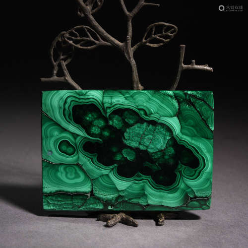 A MALACHITE PLAQUE, 19TH CENTURY