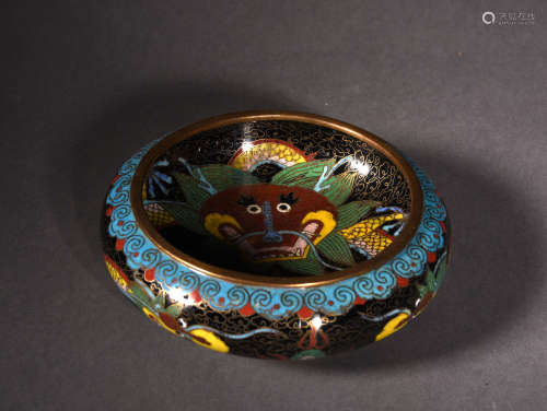 A CLOISONNE DRAGON WASHER, 19TH CENTURY