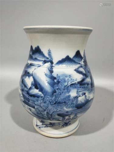 A Chinese Blue and White Porcelain Vase