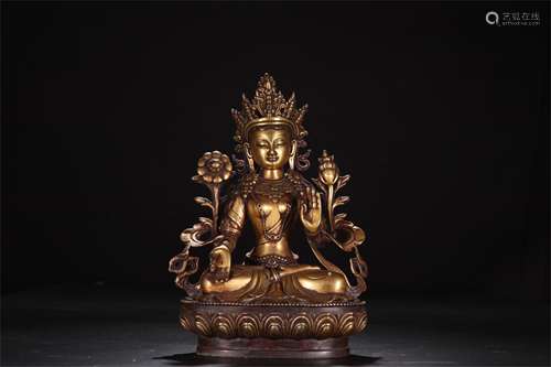 A Chinese Gilt Bronze Figure of Buddha