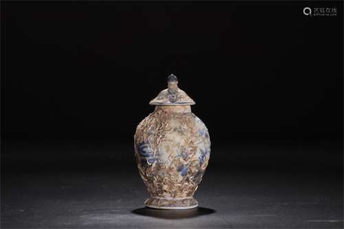 A Chinese Blue and White Porcelain Jar with Cover