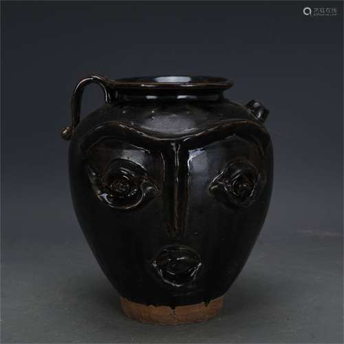 A Chinese Black Glazed Porcelain Jar