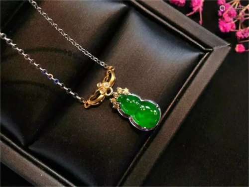 A Chinese Carved Jadeite Necklace