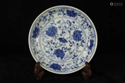 A Chinese Blue and White Porcelain Plate