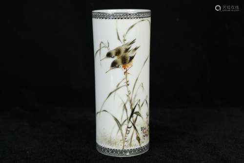 A Chinese Famille-Rose Porcelain Brush Pot