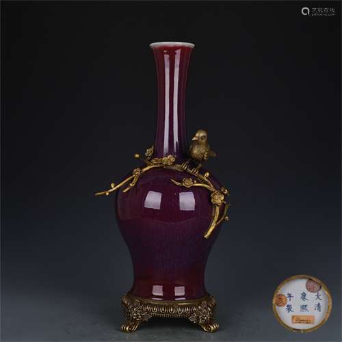 A Chinese Red Glazed Porcelain Vase