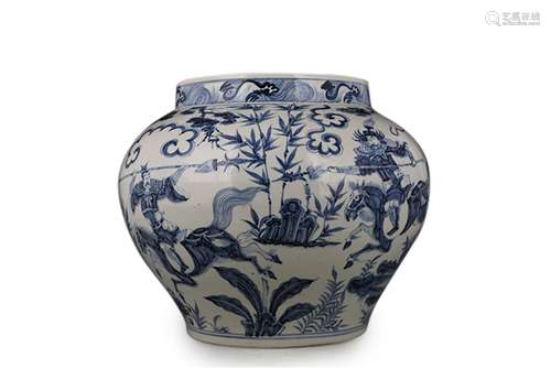 A Chinese Blue and White Porcelain Jar