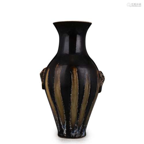 A Chinese Black Glazed Porcelain Vase