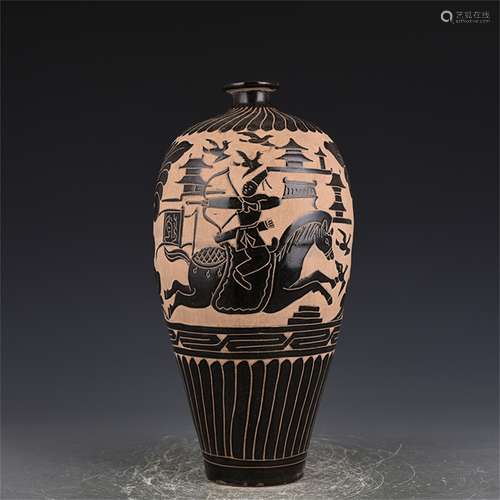 A Chinese Black Glazed Porcelain Vase