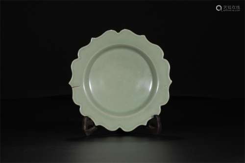 A Chinese Celadon Glazed Porcelain Plate