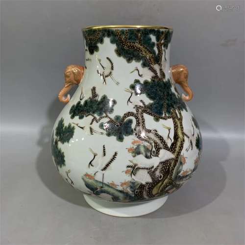 A Chinese Famille-Rose Porcelain Vase