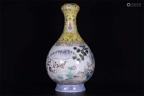 A Chinese Famille-Rose Porcelain Vase