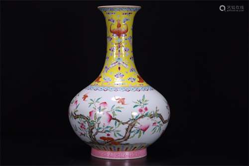 A Chinese Famille-Rose Porcelain Vase