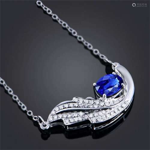 A Carved Sapphire and 18K Platinum Necklace