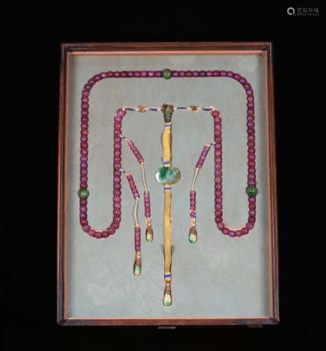 CHINESE RUBY BEAD CHAOZHU COURT NECKLACE