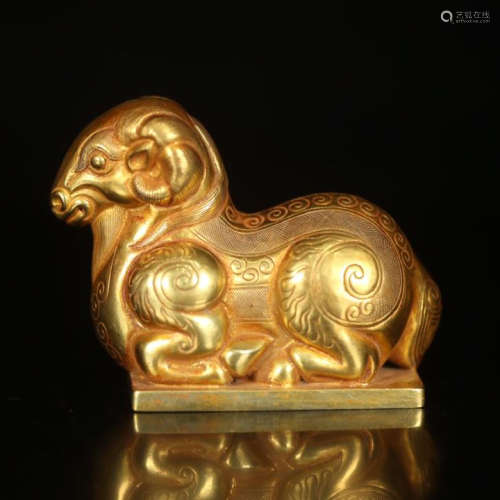 CHINESE PURE GOLD RAM TABLE ITEM