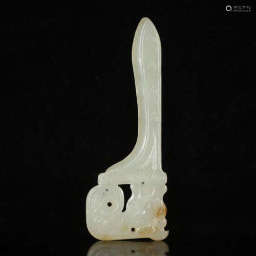 CHINESE ANCIENT JADE SPEAR HEAD TABLE ITEM