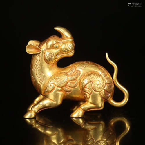 CHINESE PURE GOLD BEAST TABLE ITEM