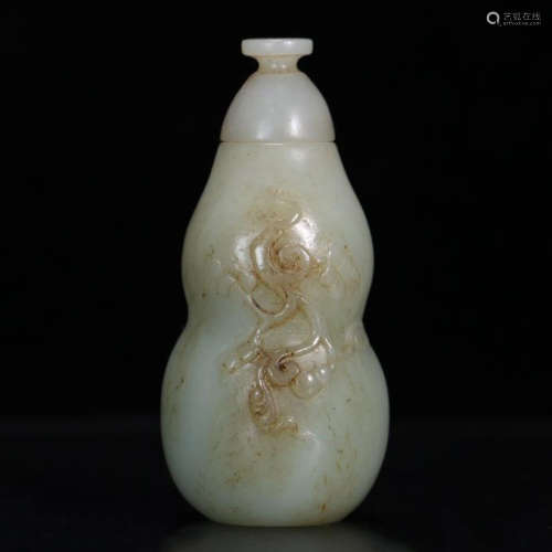 CHINESE ANCIENT JADE DOUBLE GOURD VASE
