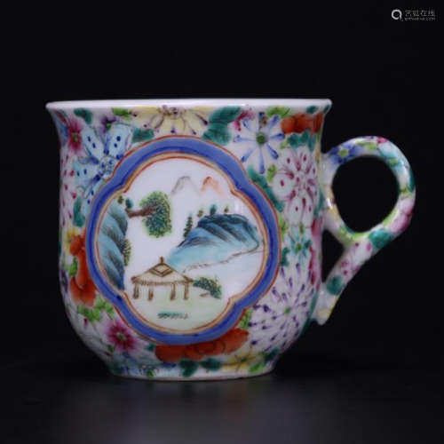 CHINESE PORCELAIN FAMILLE ROSE CUP