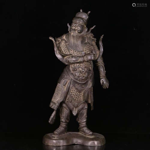 CHINESE BRONZE STANDING WARRIOR