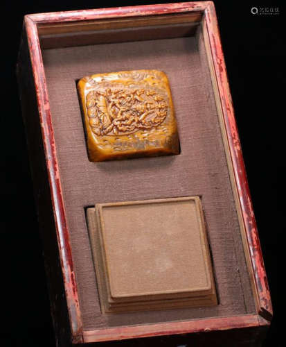 CHINESE SOAPSTONE TIANHUANG SCHOLAR'S SEAL