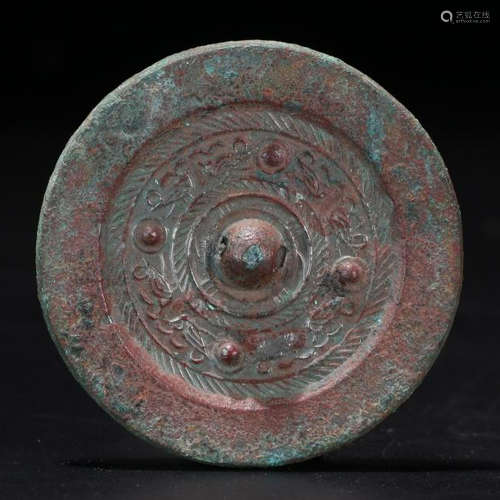 CHINESE ANCIENT BRONZE ROUND MIRROR