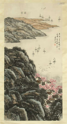 CHINESE SCROLL PAINTING OF LAKEVIEWS