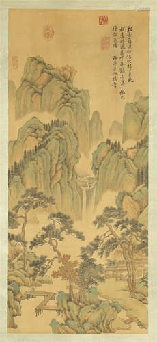 CHINESE SCROLL PAINTING OF MOUNTAIN VIEWS