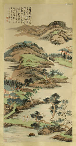 CHINESE SCROLL PAINTING OF MOUNTAIN VIEWS