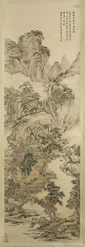 CHINESE SCROLL PAINTING OF MOUNTAIN VIEWS